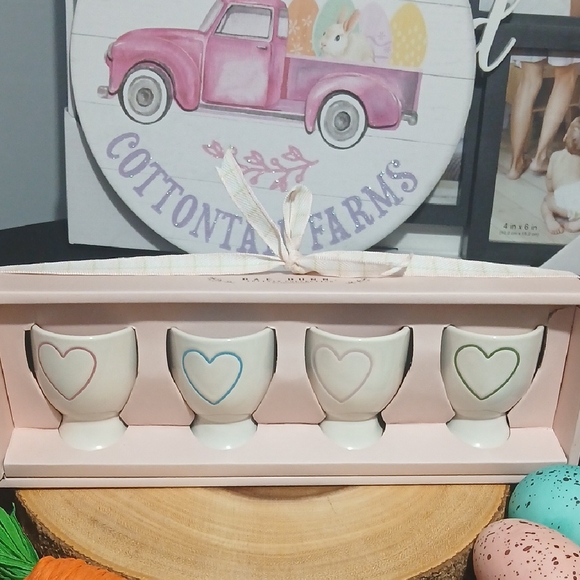 Rae Dunn Other - Rae Dunn Set of 4 Multi-Colored Heart Egg Cups NIB
